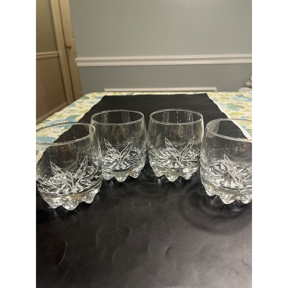Corvette Chevy Whiskey Rock Glasses 11oz Set of 4 - Italy